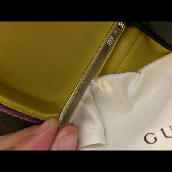 Black and gold square shaped Gucci glasses w/case - Picture 8 of 9